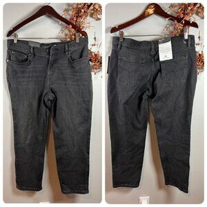 Lauren Ralph Lauren Petite Mid-Rise Tapered Jeans - Sz 8 PETITE Deep Black